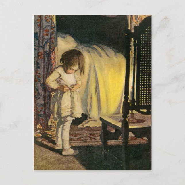 Vintage Postkarte für kleine Mädchen (Vorderseite)