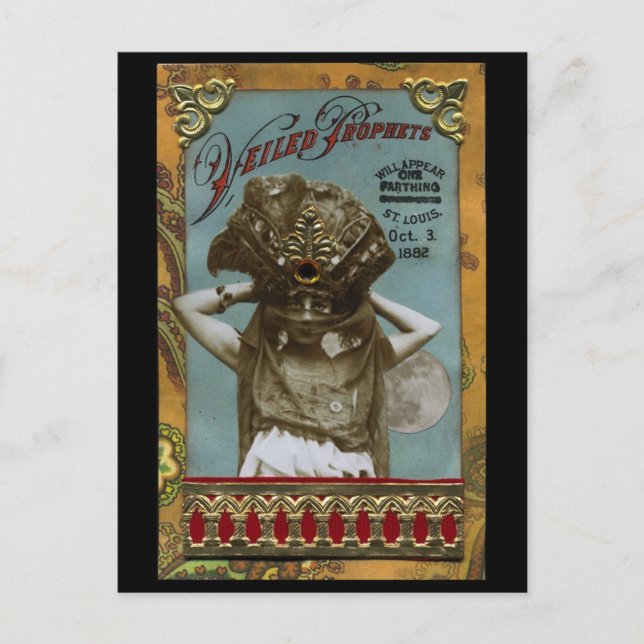 Vintage Postkarte für verschleierte Propheten (Vorderseite)