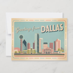 Vintage Postkarte   Grüße aus Dallas