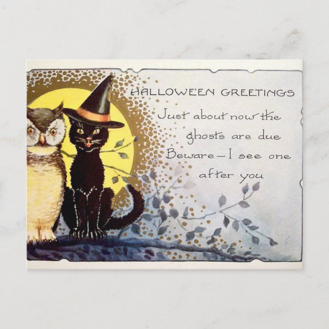 Vintage Postkarte Halloween (Vorderseite)