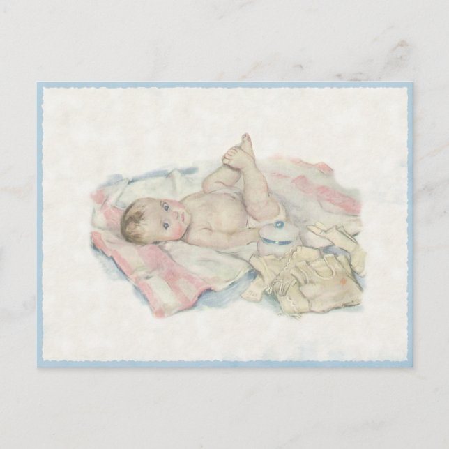 Vintage Postkarte mit Niedlichem Kleinkind (Vorderseite)