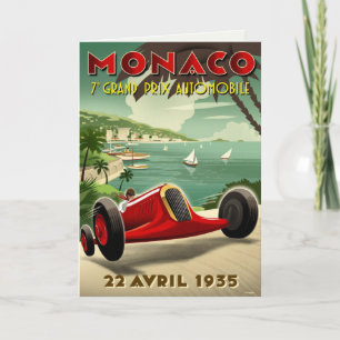 Vintage Postkarte mit Rennsport Poster drucken
