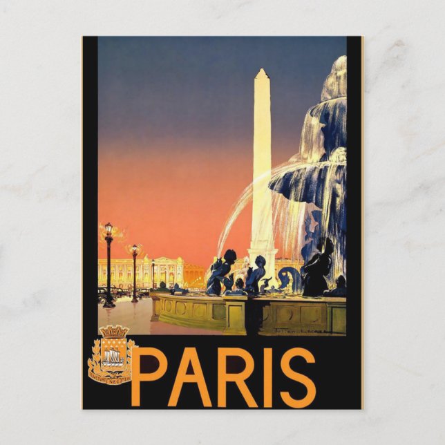 Vintage Postkarte Paris (Vorderseite)