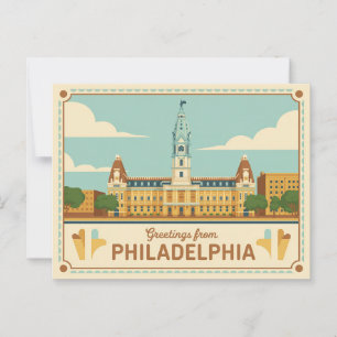 Vintage Postkarte Philadelphia   Grüße aus