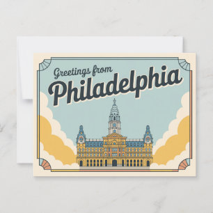 Vintage Postkarte Philadelphia   Grüße aus