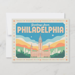Vintage Postkarte Philadelphia   Grüße aus