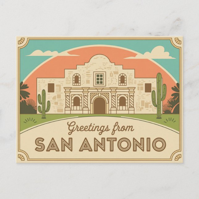 Vintage Postkarte San Antonio | Grüße aus (Vorderseite)