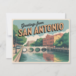 Vintage Postkarte San Antonio   Grüße aus