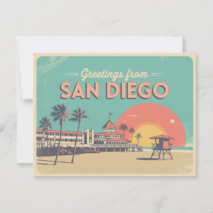 Vintage Postkarte San Diego   Grüße aus