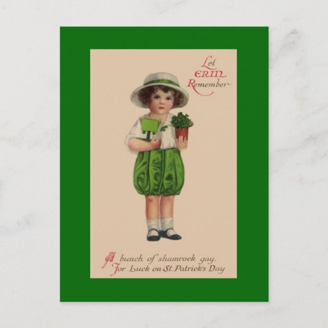 Vintage Postkarte St. Patrick's Day (Vorderseite)