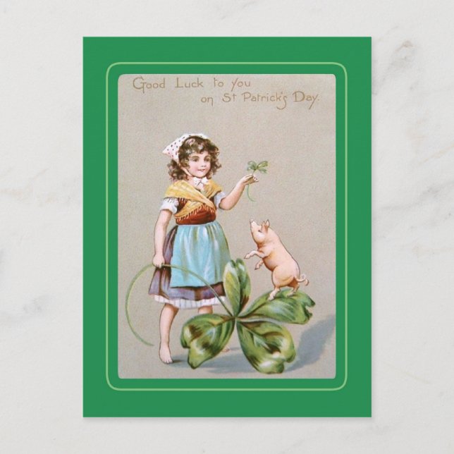 Vintage Postkarte St Patrick's Day (Vorderseite)