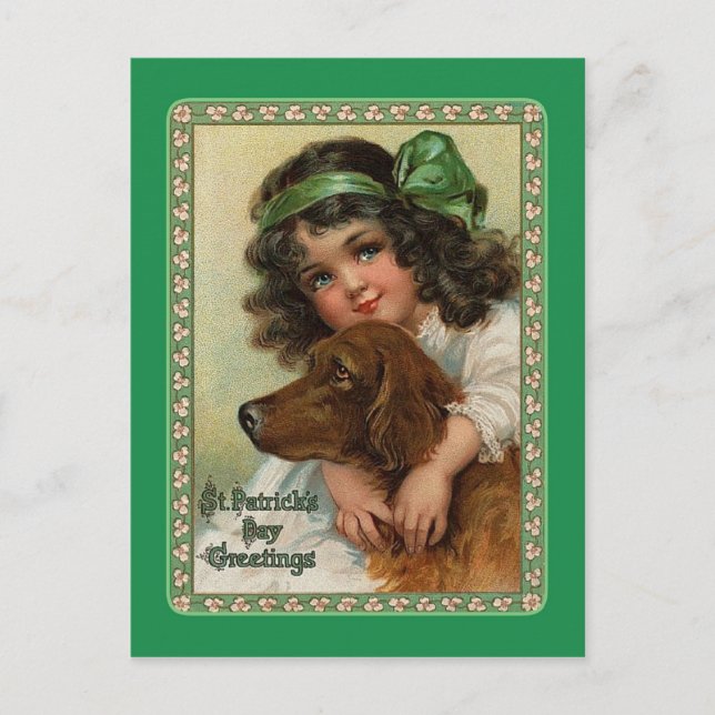 Vintage Postkarte St Patrick's Day (Vorderseite)