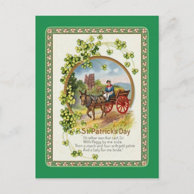 Vintage Postkarte St Patrick's Day (Vorderseite)