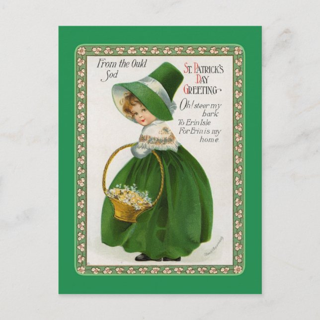 Vintage Postkarte St Patrick's Day (Vorderseite)