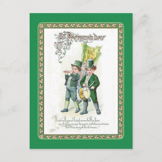 Vintage Postkarte St Patrick's Day (Vorderseite)
