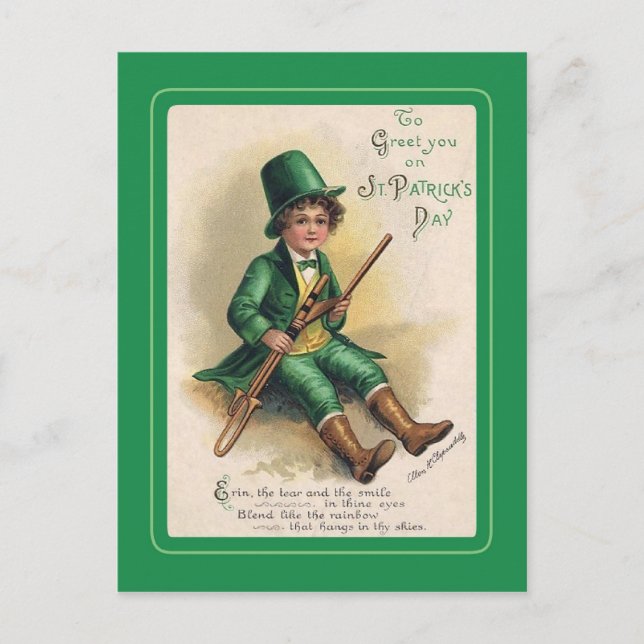 Vintage Postkarte St Patrick's Day (Vorderseite)