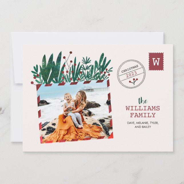 Vintage Postkarte Weihnachts-Fotokarte (Vorderseite)