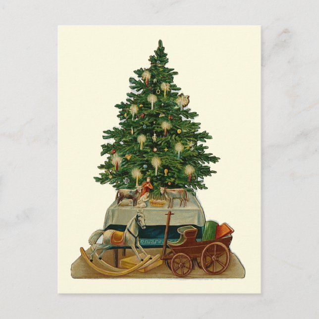 Vintage Postkarte "Weihnachtsbaum" (Vorderseite)