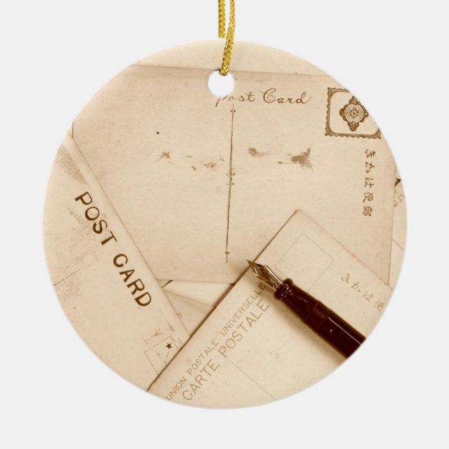 Vintage Postkarten Keramikornament (Vorne)