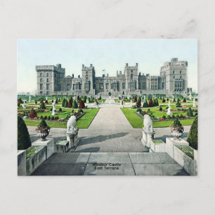 Vintage Postkartenansicht Ostterrasse Windsor Burg Postkarte