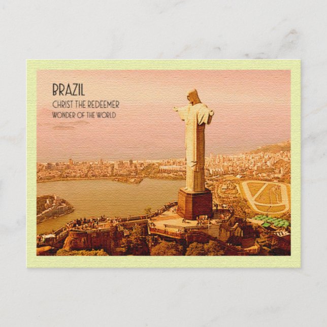 Vintage PostkartenChrist der Erlöser Brasilien Postkarte (Vorderseite)