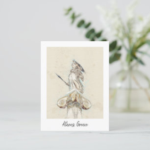Vintage Postkartenstatue Athena - Klassisches Grie Feiertagspostkarte