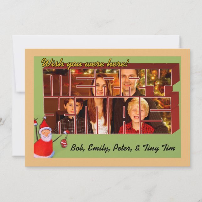 Vintage PostkartenWeihnachtsWeihnachten Feiertagskarte (Vorderseite)