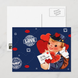 Vintage Postman Valentinstag Postkarten