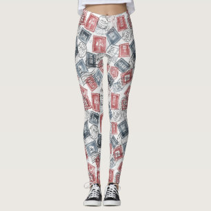 Vintage-Poststempel-Collage-Muster (1) Leggings