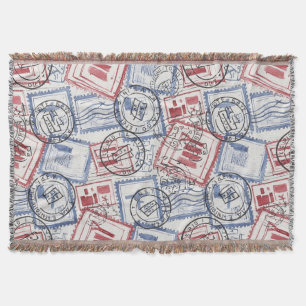 Vintage-Poststempel-Collage-Muster (2) Decke