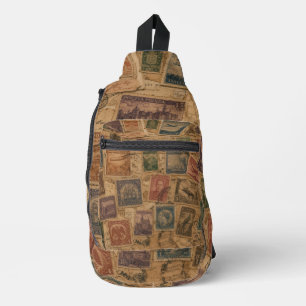 Vintage-Postwertzeichen philatelische Ephemera Crossbody Bag