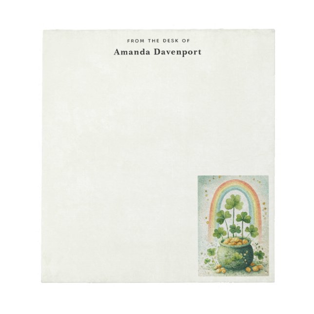 Vintage Pot of Gold and Rainbow Notizblock (Vorderseite)