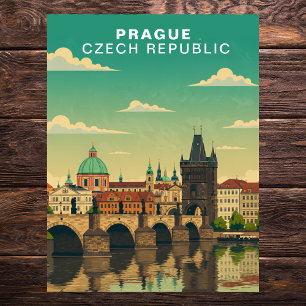Vintage Prag Tschechische Republik Europareise Postkarte