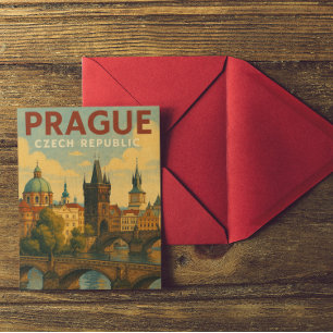 Vintage Prager Tschechische Republik Reisevorführu Postkarte