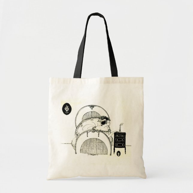 Vintage Prallplatten-Wäsche 1920 oder NachtTasche Tragetasche (Vorne)