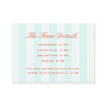 Vintage Preppy Stripes Aquamarin Orange Wedding