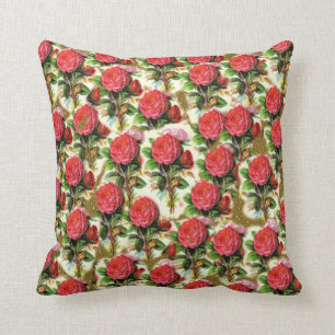 Vintage Pretty Chic rotes Rosen Wallpaper Collage Kissen