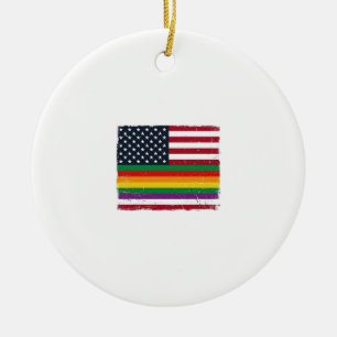 Vintage Pride Flag Distressed Vector-Shirt-Design_ Keramik Ornament