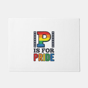 Vintage Pride Letter P Regenbogen-Shirt Design_1 Fußmatte