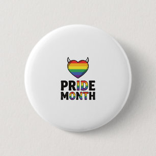 Vintage Pride Monat Gehörntes Herz-Shirt-Design_1 Button