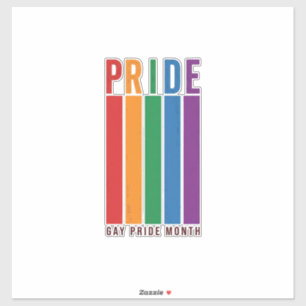 Vintage Pride Month Regenbogen-Typografie-Shirt-De Aufkleber