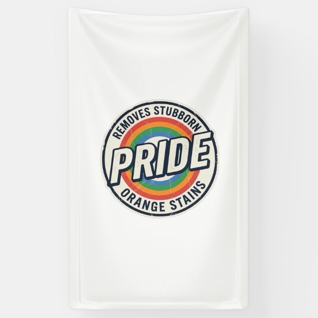 Vintage-Pride-Protest Regenbogen-Abzeichen Vektor- Banner (Vertikal)