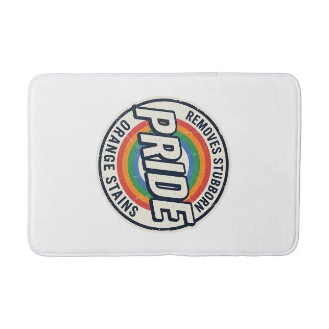 Vintage-Pride-Protest Regenbogen-Abzeichen-Vektord Badematte (Vorderseite)
