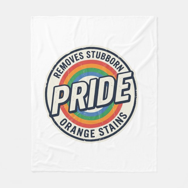Vintage-Pride-Protest Regenbogen-Abzeichen-Vektord Fleecedecke (Vorderseite)