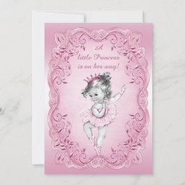 Vintage Princess Ballerina Babydusche Einladung