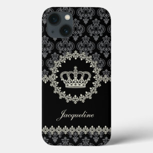 Vintage Princess Damask Crown iPhone 13 Hülle