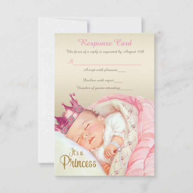 Vintage Princesse Baby Girl Douche RSVP (Devant)