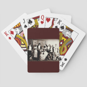 Vintage-Print 'Party Girls' Spielkarten