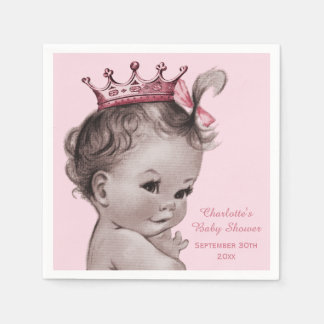 Vintage-Prinzessin-Baby-Party personalisiert Serviette