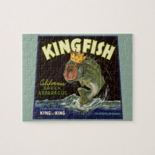 Vintage-Produkt-Dosenetikett-Kunst, Königsfisch Sp
